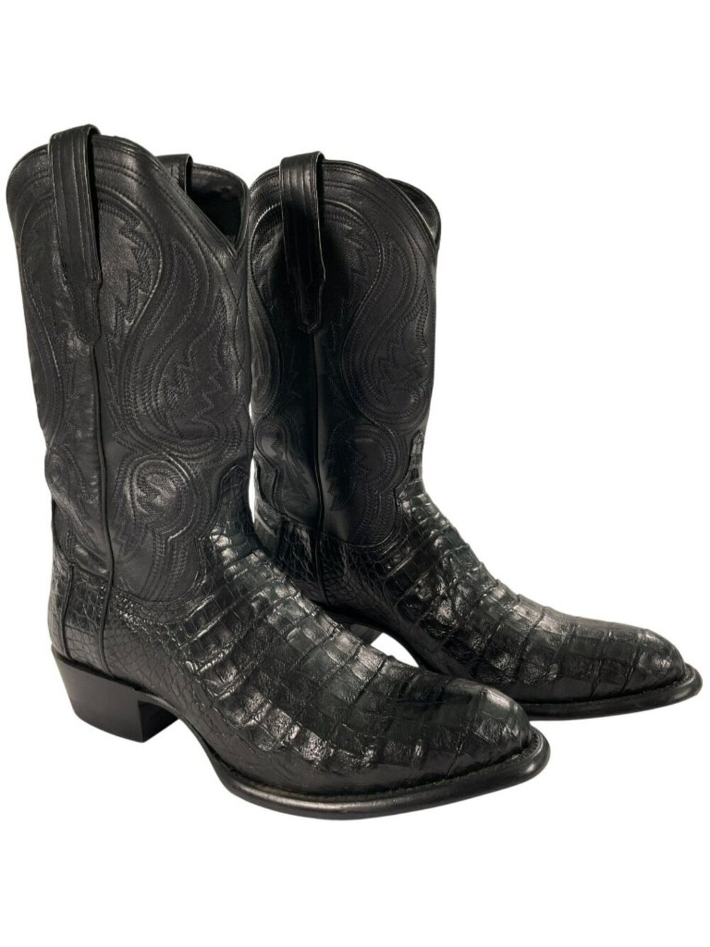 Tecovas The Dillon II Midnight Caiman Cowboy Boots Leather Men's Size 11 USED